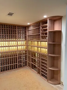 Custom Wine Cellar All-Heart Redwood Right Side