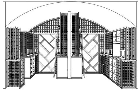 Custom Wine Cellar Knotty Alder Blueprint